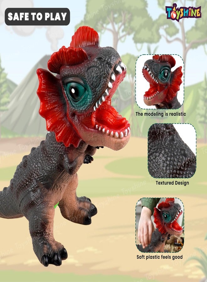 توي شاين مجسم ديناصور تيرانوصور من توي شاين، بطول 24 سم، مصنوع من الفينيل المطاطي الناعم، لعبة تفاعلية مع صوت زئير واقعي عند الضغط عليها. لعبة تعليمية ونموذجية قابلة للتجميع لمحبي الديناصورات والأطفال من عمر 3 سنوات فما فوق. - Image 4